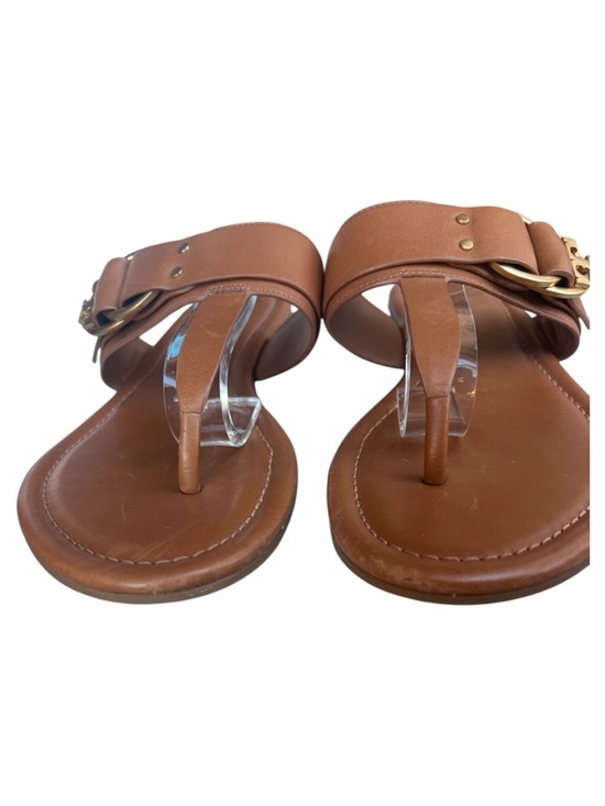 Tory Burch Marsden Leather Thong Sandal size 9 Caramel Brown - Picture 6 of 8